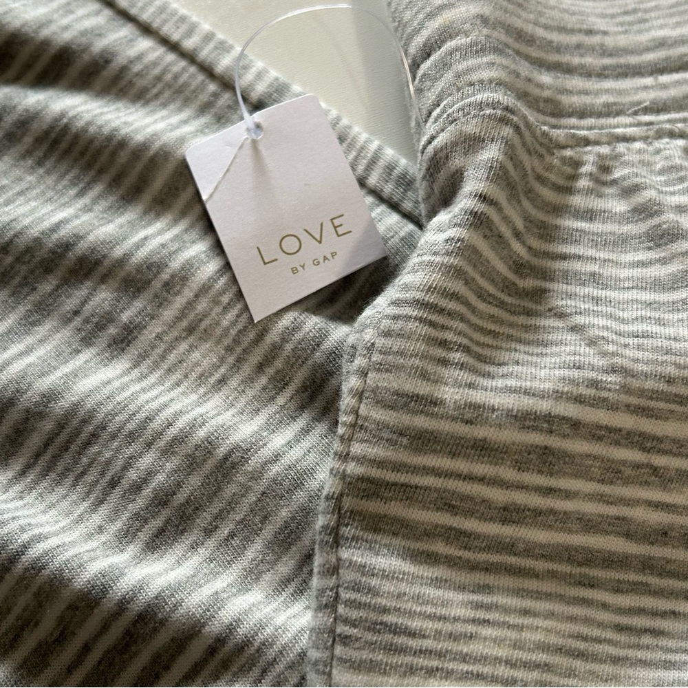 LOVE by GAP Pajama Bottoms Cotton Modal Blend Gray White Pockets Womens Size XS - Picture 5 of 11